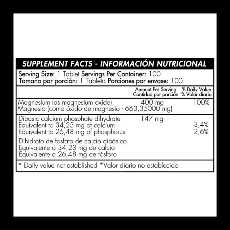Magnesium Oxide 100 Caps.